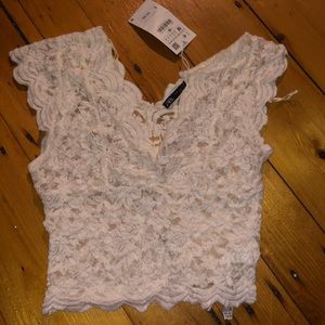 White Lace Crop from Zara